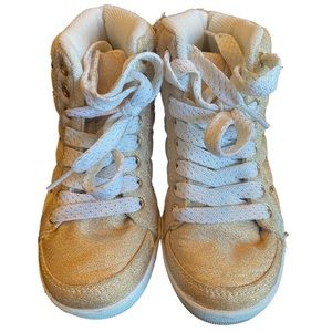 US Polo Girls’ Quilted Rose Gold High Top Sneakers